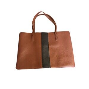 Vince Camuto Brown & Black Pebbled Faux Leather Tote Bag Shopper/Work/Office Bag